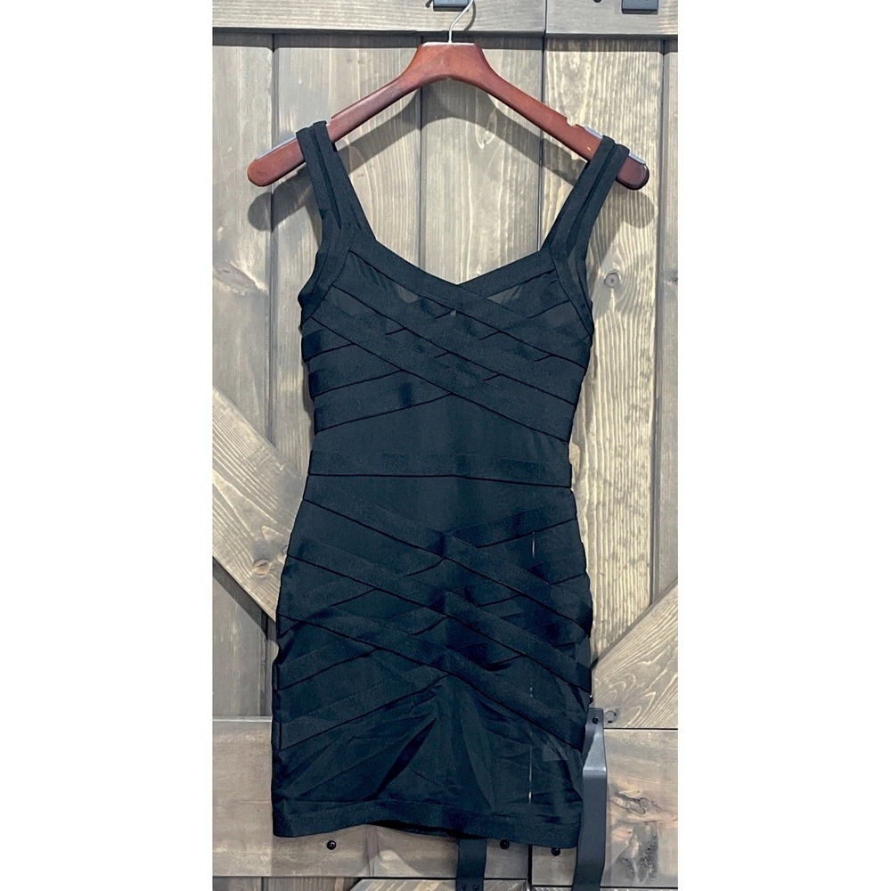 NWT Akira I Want It I Got It Mini Mesh Detail Black Bodycon Dress Women's M